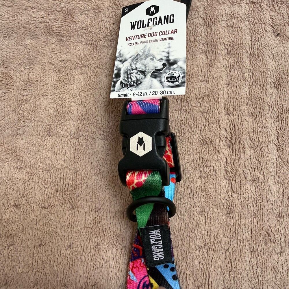 Wolfgang Venture Dog Collar Size Small 8-12 Inches Bright Multi Colored NWT
